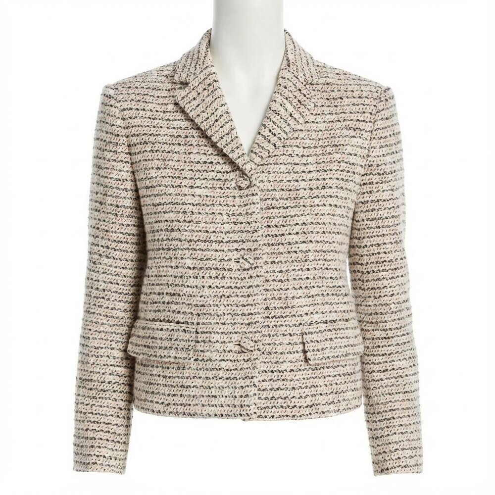 Theory Women's Preston Cropped Jacket – Ivory | Tailored Lightweight Layering